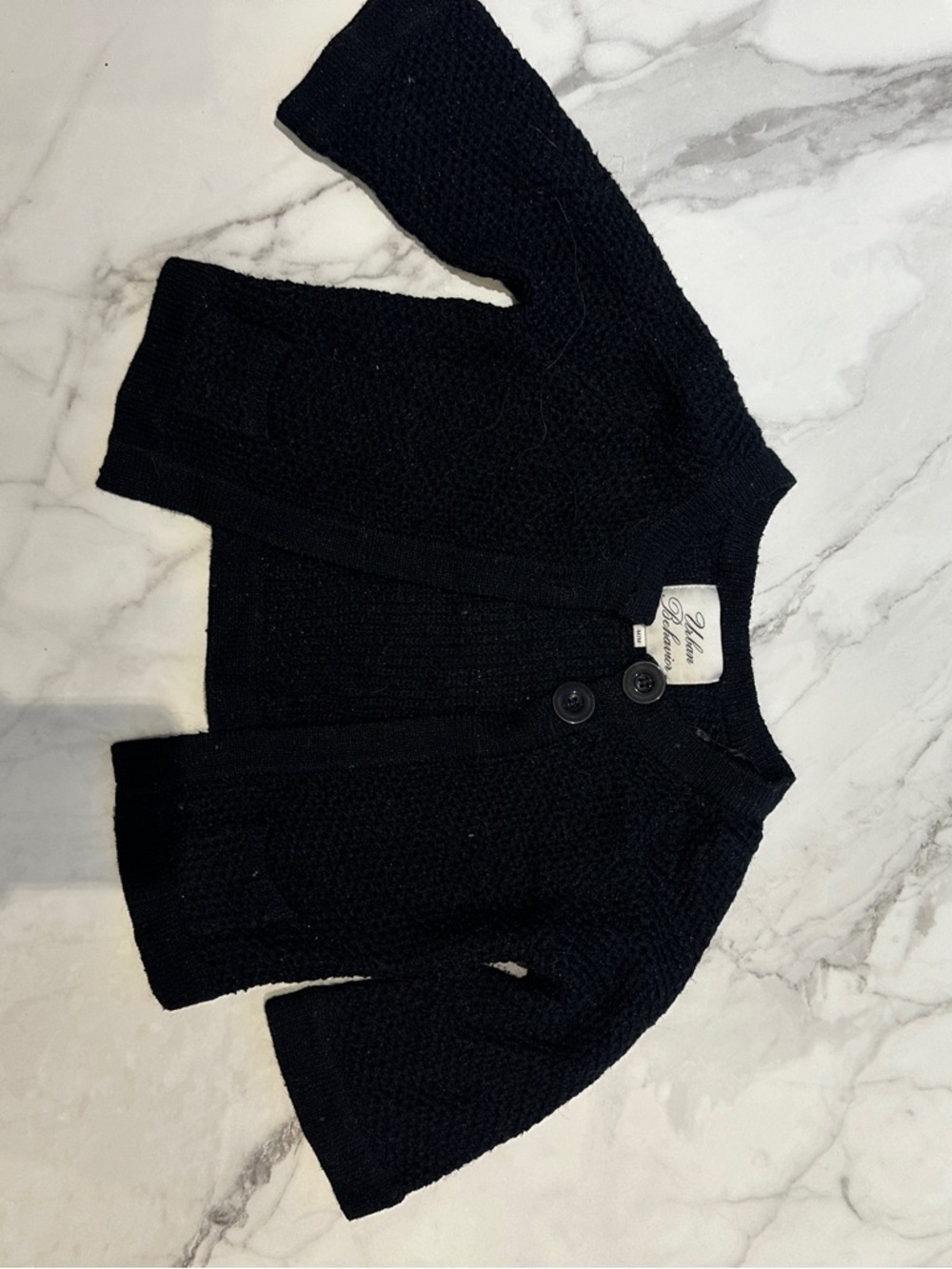 Urban Behavior Black Textured Two-Button Cardigan
